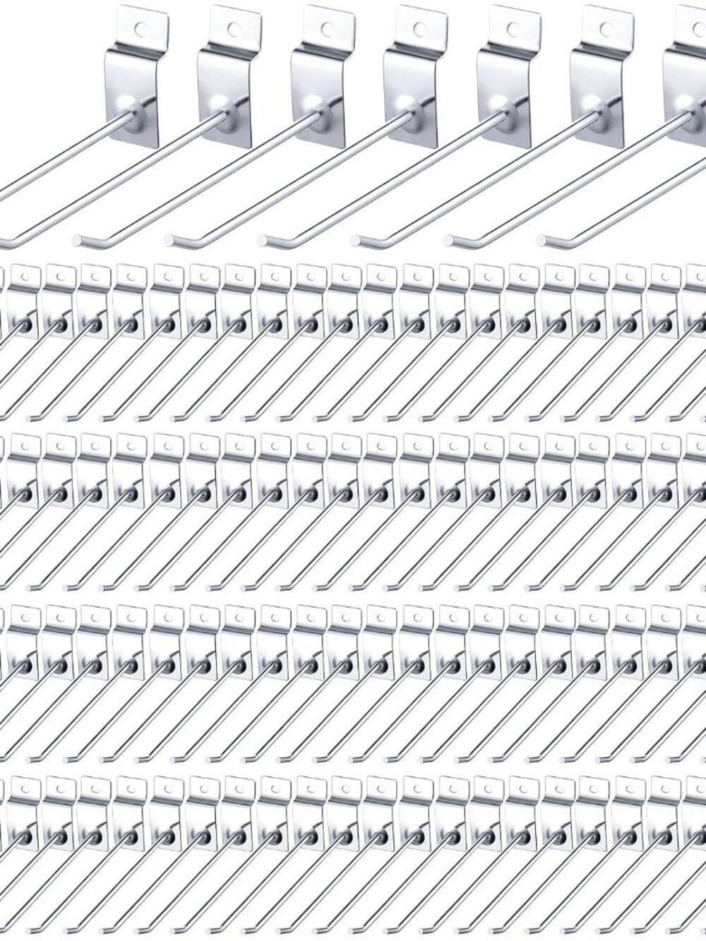 100 Pack Heavy Duty Slatwall Hooks Metal for Garage, 6 Inch